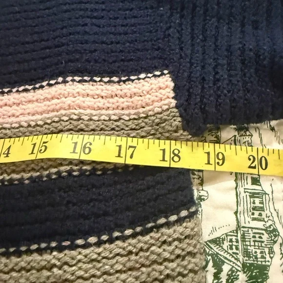 Women's Striped Navy Sweater - Picture 4 of 6